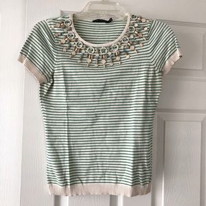 Extra small embellished striped top from The Limited
